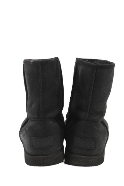 Ugg Womens Sheepskin Classic Mini II Ankle Boots Black Size 4