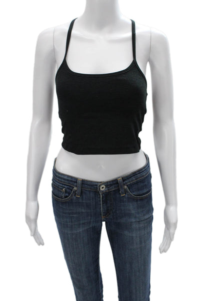 Beyond Yoga Women Cropped Tank Black Scoop Neck Polyester Sleeveless Size S