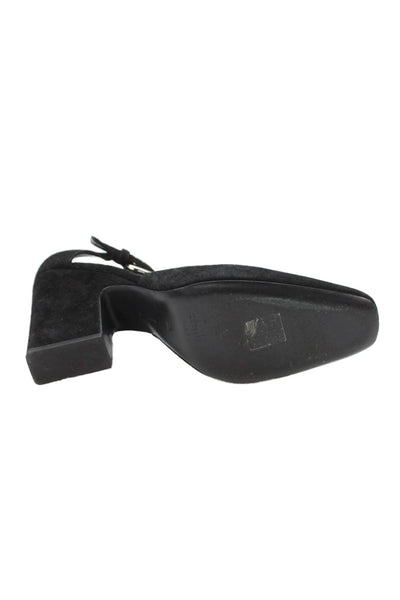 Celine Womens Suede Ankle Strap Pumps Black Size 38 8