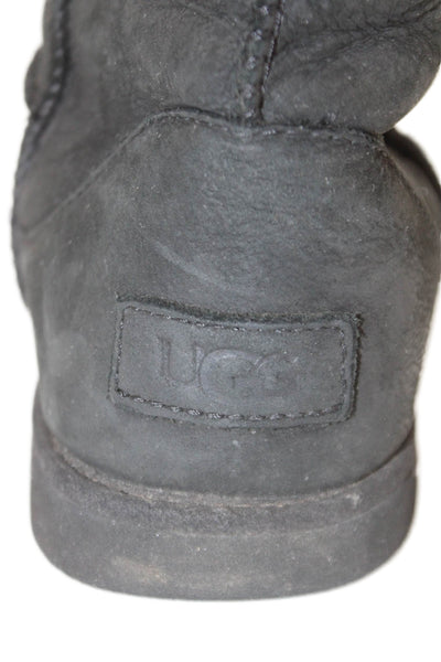 Ugg Womens Sheepskin Classic Mini II Ankle Boots Black Size 4