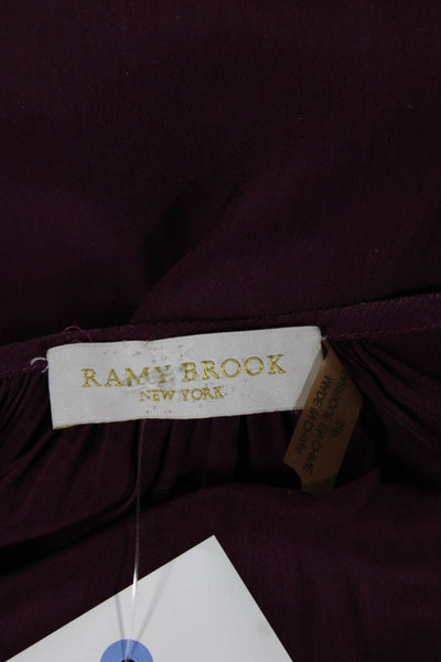 Ramy Brook Women Tunic Tank Sleeveless Purple Round Neck Polyester Size S