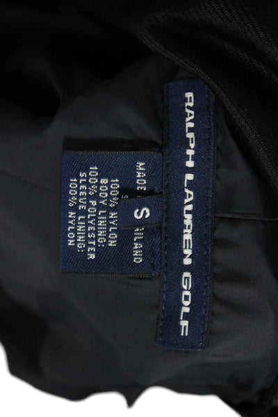 Ralph Lauren Golf Mens Windbreaker Jacket Black Nylon Zip Long Sleeve Size S