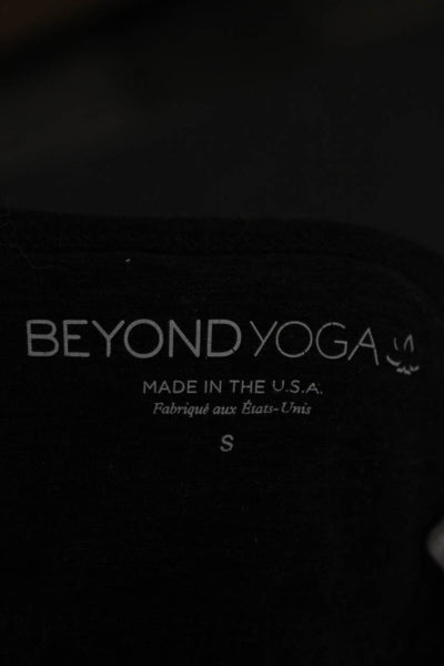 Beyond Yoga Women Cropped Tank Black Scoop Neck Polyester Sleeveless Size S