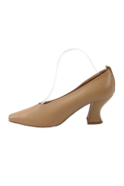 Bottega Veneta Womens Leather Pointed Toe Pumps Camel Brown Size 37.5 7.5