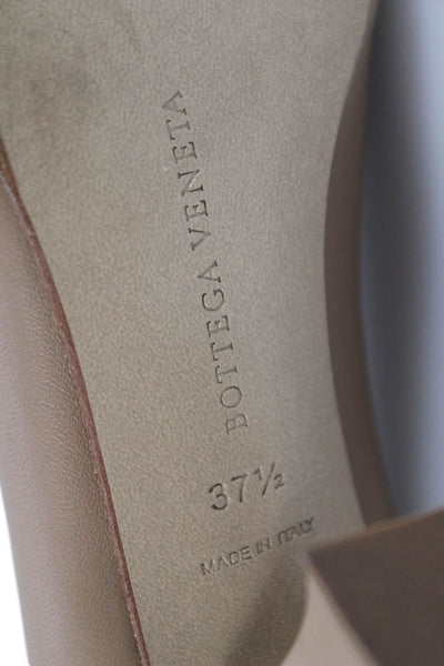 Bottega Veneta Womens Leather Pointed Toe Pumps Camel Brown Size 37.5 7.5