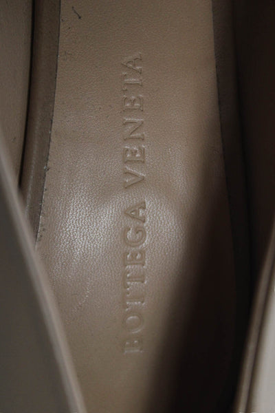 Bottega Veneta Womens Leather Pointed Toe Pumps Camel Brown Size 37.5 7.5