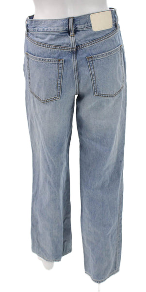 Grlfrnd Womens Straight Mid-Rise Blue Jeans 100% Cotton Size 24