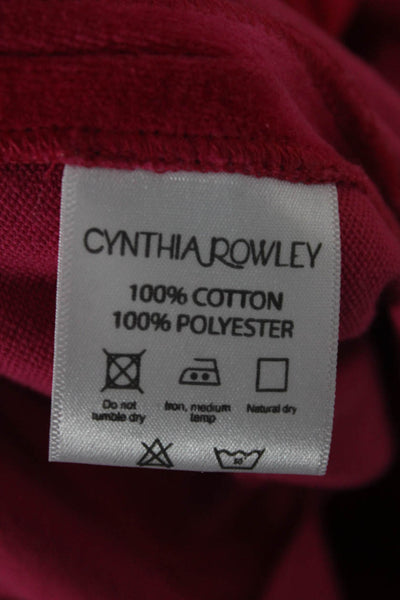 Cynthia Rowley Women Dress Pants Pink Cotton Zip Size 10
