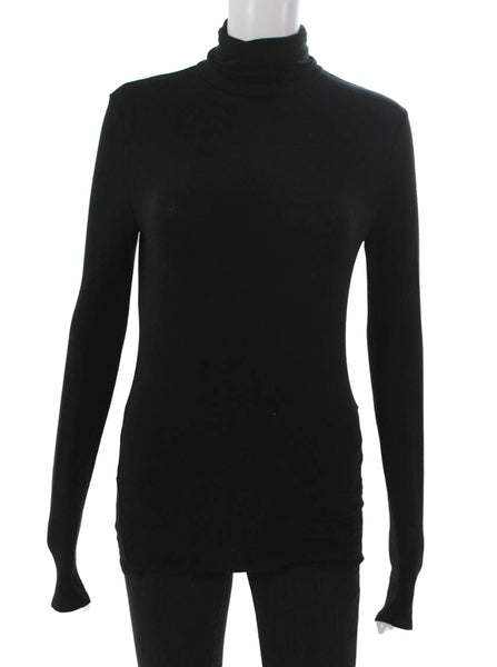 Saks Fifth Avenue Women Black Turtleneck Long Sleeve Basic Shirt Size XS