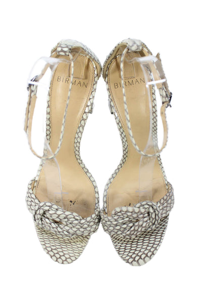 Alexandre Birman Womens Snakeskin Print Chiara 90 Heels White Size 38.5 8.5