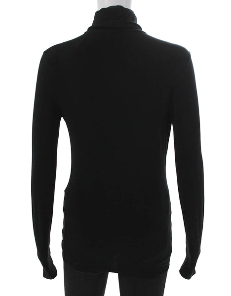 Saks Fifth Avenue Women Black Turtleneck Long Sleeve Basic Shirt Size XS