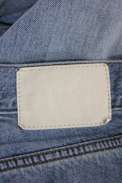 Grlfrnd Womens Straight Mid-Rise Blue Jeans 100% Cotton Size 24