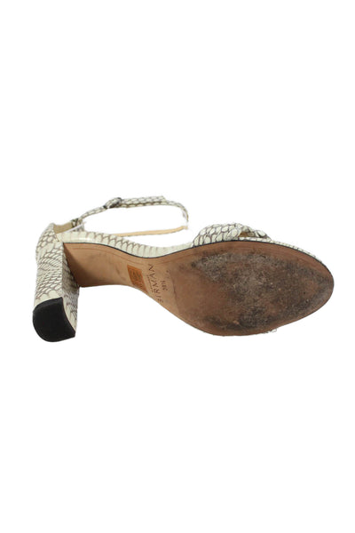 Alexandre Birman Womens Snakeskin Print Chiara 90 Heels White Size 38.5 8.5