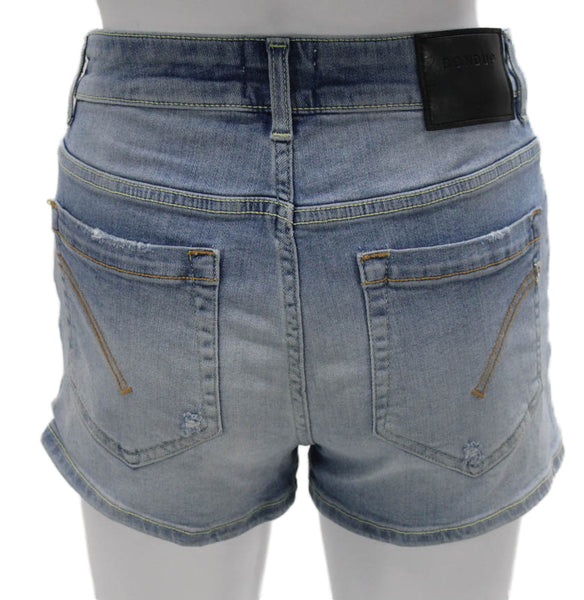 Dondup Womens Hot Pants Blue Cotton Button Closure Size 27