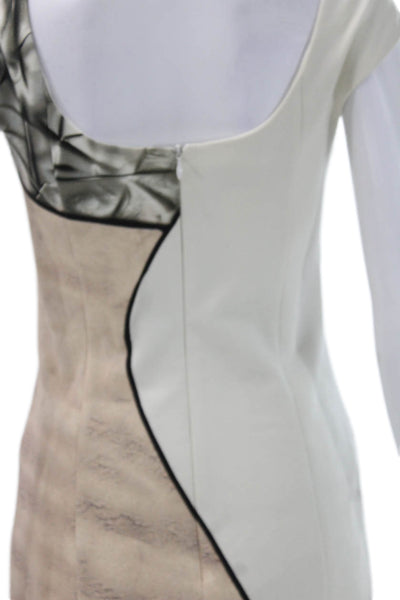 Sandro Women Sheath Cardigan Sweater White Sleeveless Boat Neck Zip Size 2