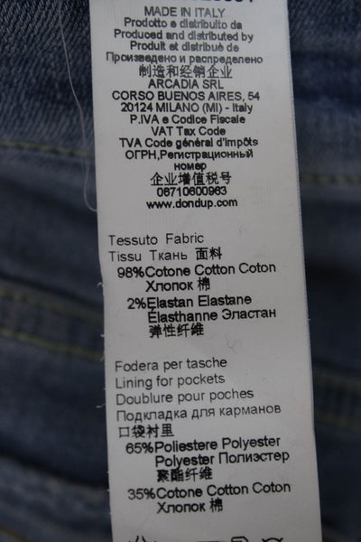 Dondup Womens Hot Pants Blue Cotton Button Closure Size 27