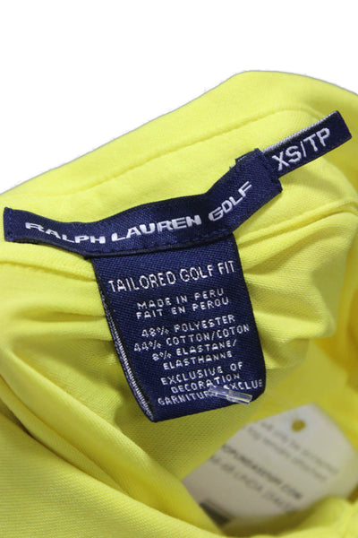 Ralph Lauren Golf Women Basic Polo Collared 3/4 Sleeve Yellow Polyester Size XS