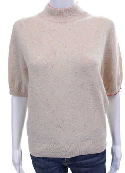 Victoria Beckham Women Cashmere Mockneck Pullover Beige Size L