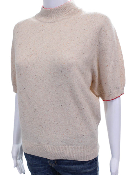 Victoria Beckham Women Cashmere Mockneck Pullover Beige Size L