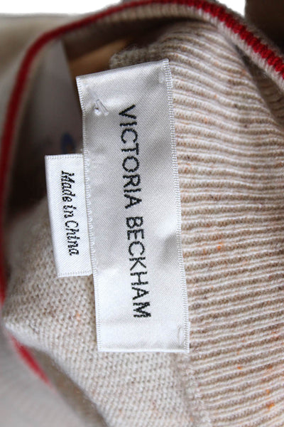 Victoria Beckham Women Cashmere Mockneck Pullover Beige Size L