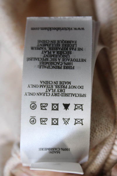 Victoria Beckham Women Cashmere Mockneck Pullover Beige Size L