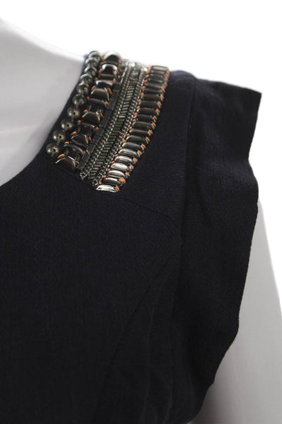 Matthew Williamson Women Bodycon Black Cotton Cap Sleeve Short Dress Size XS