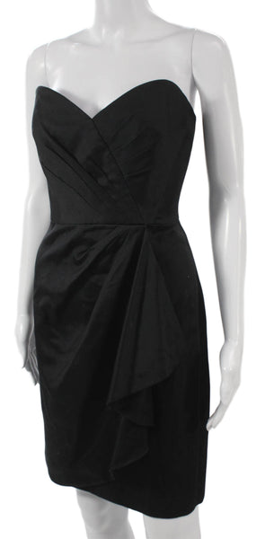 Milly Womens Sheath Dress Black Wool Sweetheart Sleeveless Zip Size 6