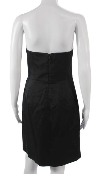 Milly Womens Sheath Dress Black Wool Sweetheart Sleeveless Zip Size 6