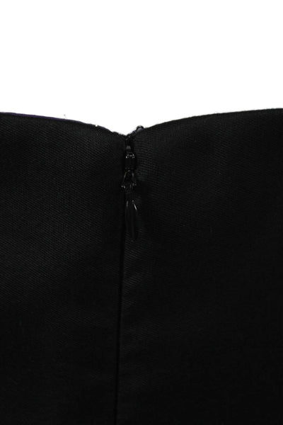Milly Womens Sheath Dress Black Wool Sweetheart Sleeveless Zip Size 6