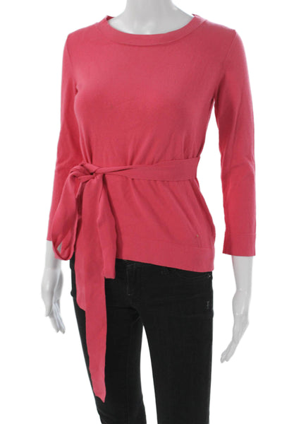 Piazza Sempione Womens Pink Crewneck Pullover Sweater 3/4 Sleeve Size S