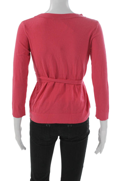 Piazza Sempione Womens Pink Crewneck Pullover Sweater 3/4 Sleeve Size S