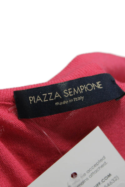 Piazza Sempione Womens Pink Crewneck Pullover Sweater 3/4 Sleeve Size S