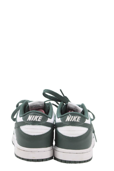 Nike Childrens Boys Leather Dunk Low Retro Sneakers Green White Size 2
