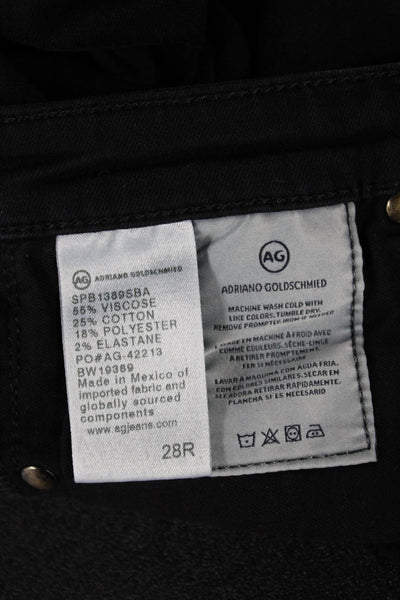 AG Adriano Goldschmied Women Black Skinny Jeans High Rise Viscose Size 28