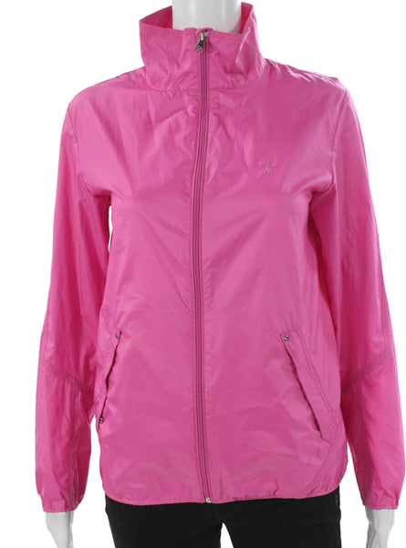 Ralph Lauren Golf Women Windbreaker Pink Zip Long Sleeve Size XS