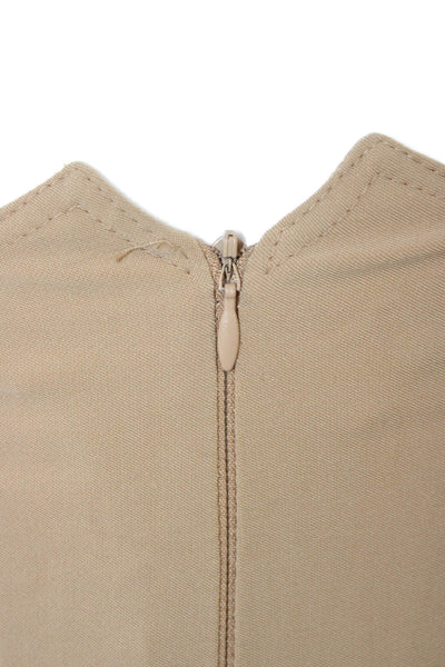 Omo Women Dress Pants Beige Polyester Zip Inseam 31 Size 4