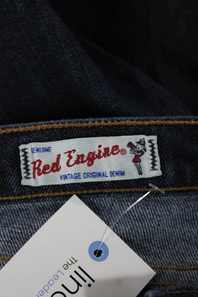 Red Engine Women Straight Jeans Blue Low Rise Cotton Blend Inseam 32 Size 26