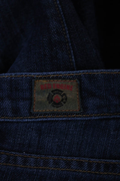 Red Engine Women Straight Jeans Blue Low Rise Cotton Blend Inseam 32 Size 26