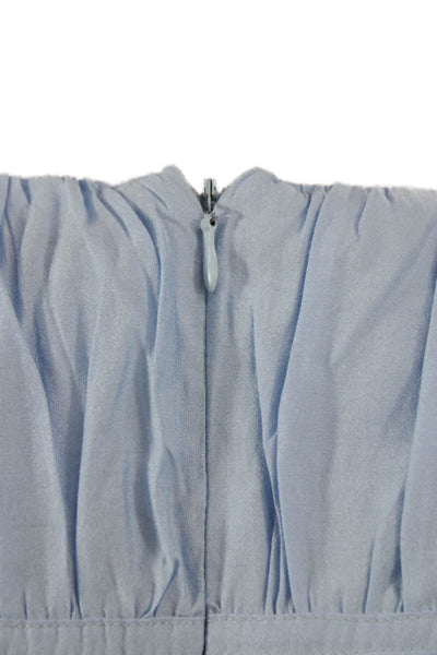 Saks Fifth Avenue Womens Fit & Flare Blue Rayon V-Neck Half-Sleeve Dress Size XL