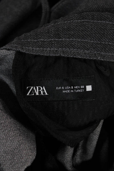 Zara Women Gray Drawstring Polyester Sweatpants Size S
