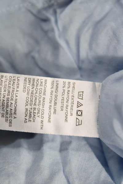 Saks Fifth Avenue Womens Fit & Flare Blue Rayon V-Neck Half-Sleeve Dress Size XL