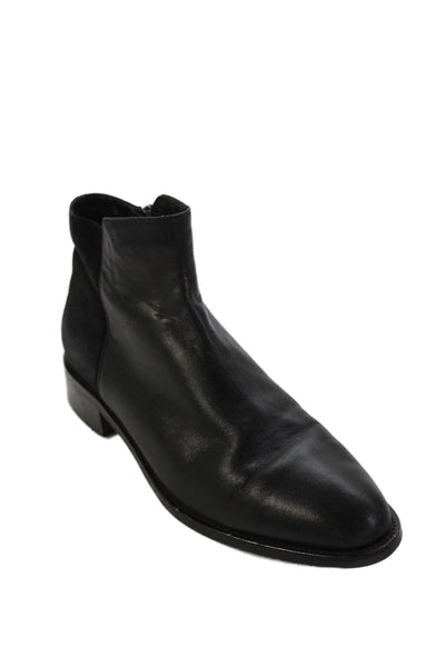 Aquatalia Women's Leather Pointed Toe Ankle Boots Black Size 9.5