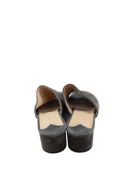 Barneys New York Womens Suede Slide On Sandals Gray Size 40.5 10.5