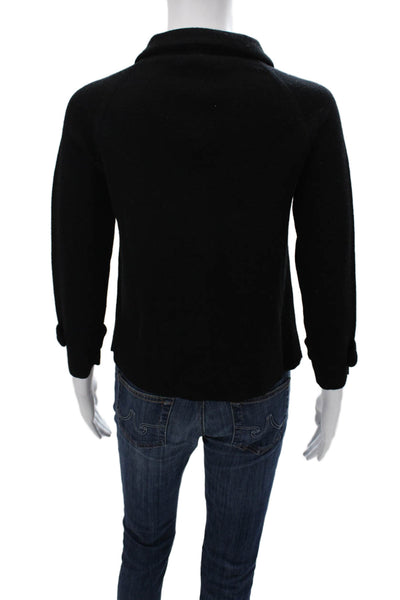 J Crew Womens Wool Black Basic Jacket Button Long Sleeve Size S