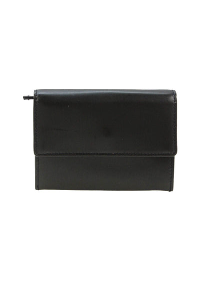 Tardini Womens Leather Zippered Compartment Wallet Black