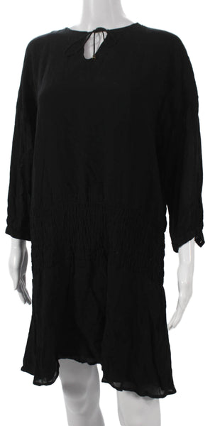 Anine Bing Women Shift Dress Petite Black Long Sleeve Viscose Size S