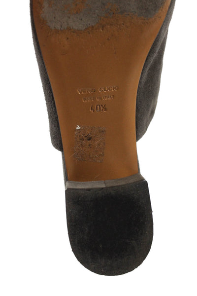 Barneys New York Womens Suede Slide On Sandals Gray Size 40.5 10.5
