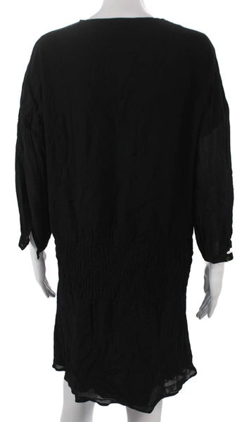 Anine Bing Women Shift Dress Petite Black Long Sleeve Viscose Size S