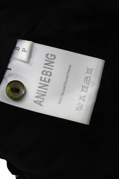 Anine Bing Women Shift Dress Petite Black Long Sleeve Viscose Size S