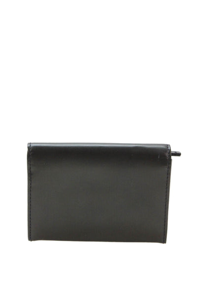 Tardini Womens Leather Zippered Compartment Wallet Black